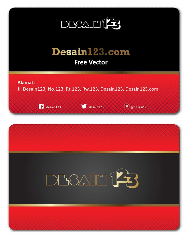 red gold ellegant id card