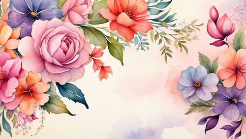 Background bunga floral cat air water colors undangan pernikahan hires