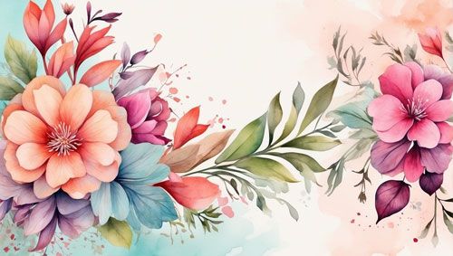 Background bunga floral cat air water colors undangan pernikahan hires