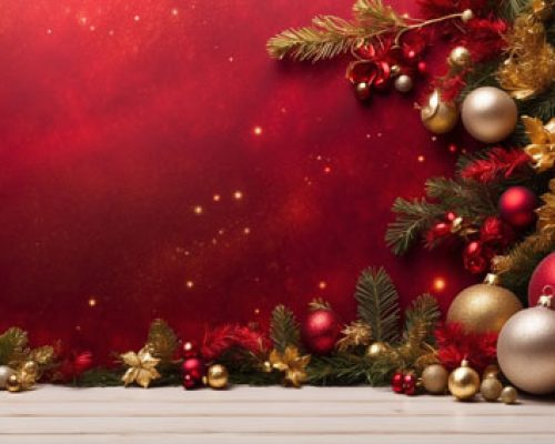 Background merah hiasan natal elegan desain