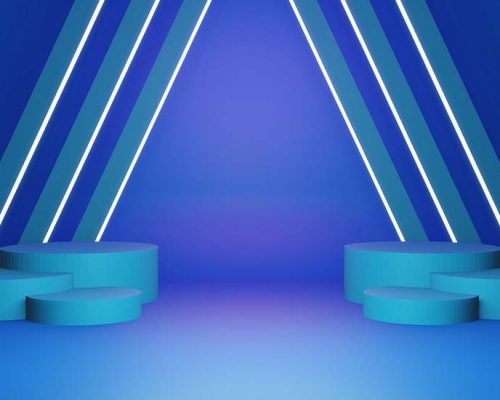 Blue Background Symmetrical Stage