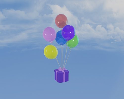 Ballons dan Kado Terbang di Langit