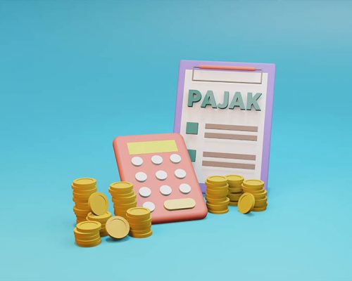 Ilustrasi Pajak dengan Coin dan Calculator