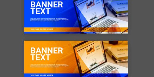 download banner event blue orange theme