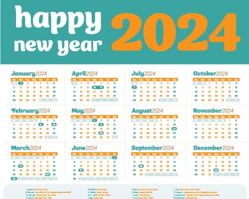 template kalender 2024 design
